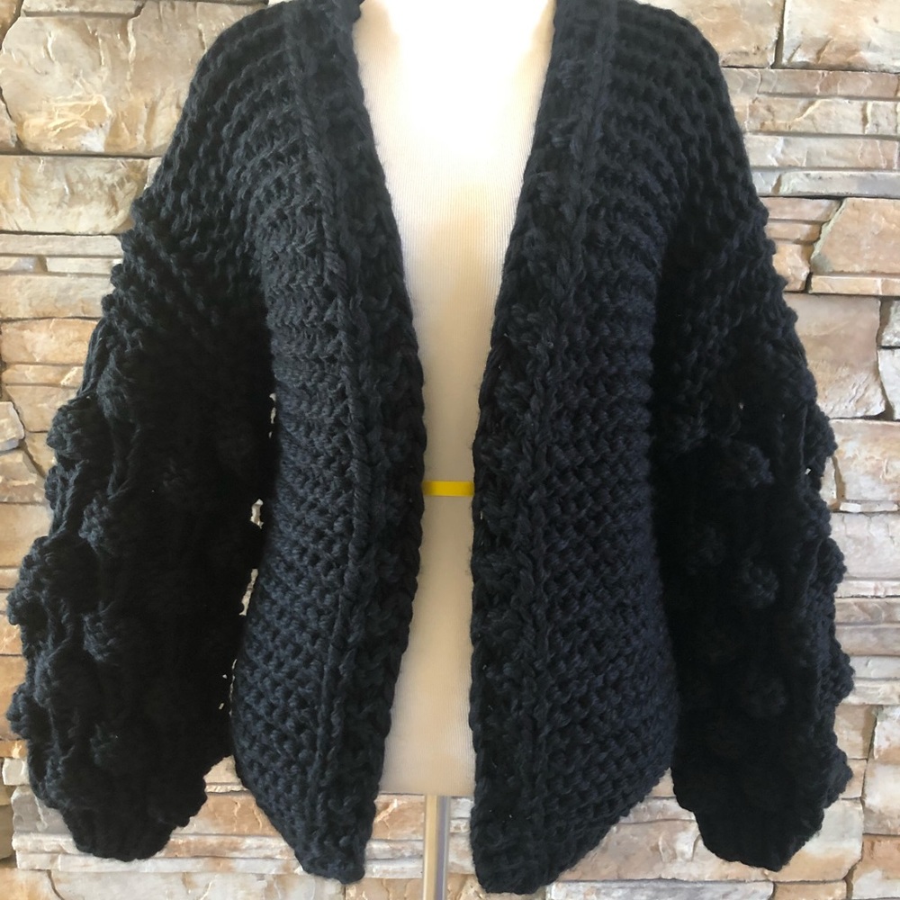 Hand-Knitted Chunky Cardigan Sweater NWOT - Picture 7 of 8